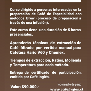 Curso Barista Brew Coffee